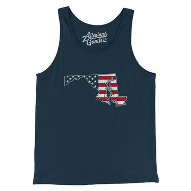 Maryland American Flag Men/Unisex Tank Top-Allegiant Goods Co. Vintage Sports Apparel