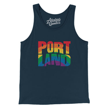 Portland Oregon Pride Men/Unisex Tank Top-Allegiant Goods Co. Vintage Sports Apparel