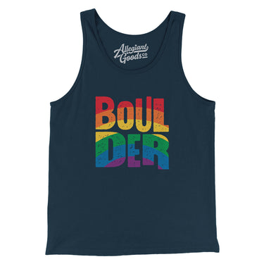 Boulder Colorado Pride Men/Unisex Tank Top-Allegiant Goods Co. Vintage Sports Apparel