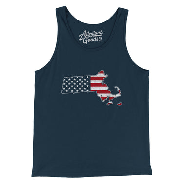 Massachusetts American Flag Men/Unisex Tank Top-Allegiant Goods Co. Vintage Sports Apparel