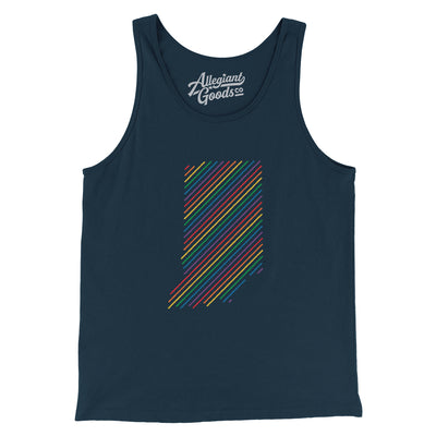 Indiana Pride State Men/Unisex Tank Top-Navy-Allegiant Goods Co. Vintage Sports Apparel