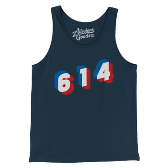 Columbus 614 Area Code Men/Unisex Tank Top-Navy-Allegiant Goods Co. Vintage Sports Apparel
