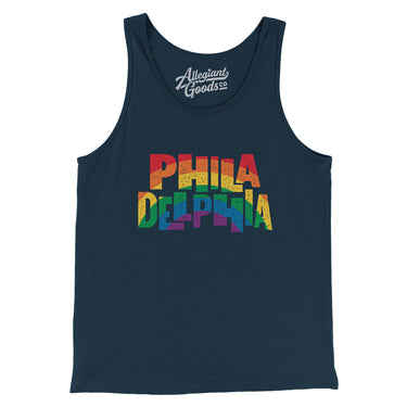 Philadelphia Pennsylvania Pride Men/Unisex Tank Top-Navy-Allegiant Goods Co. Vintage Sports Apparel