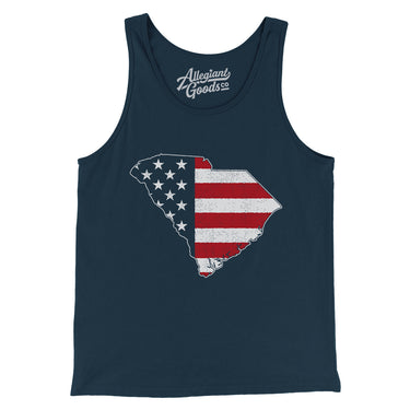 South Carolina American Flag Men/Unisex Tank Top-Allegiant Goods Co. Vintage Sports Apparel