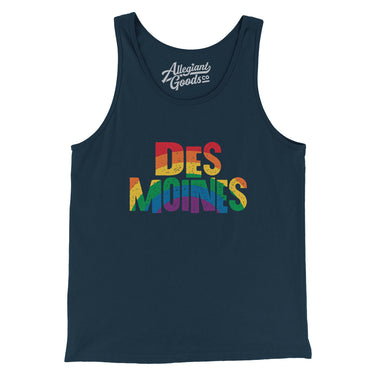 Des Moines Iowa Pride Men/Unisex Tank Top-Allegiant Goods Co. Vintage Sports Apparel