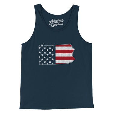Pennsylvania American Flag Men/Unisex Tank Top-Allegiant Goods Co. Vintage Sports Apparel