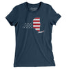New York American Flag Women's T-Shirt-Navy-Allegiant Goods Co. Vintage Sports Apparel