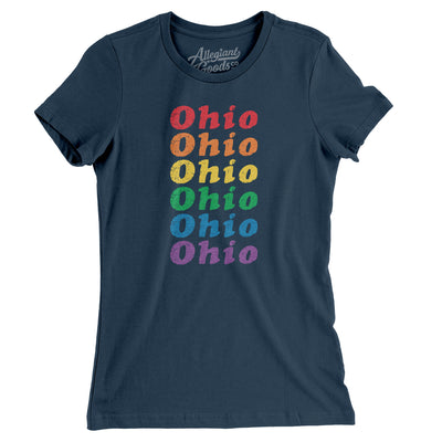 Ohio Pride Women's T-Shirt-Navy-Allegiant Goods Co. Vintage Sports Apparel