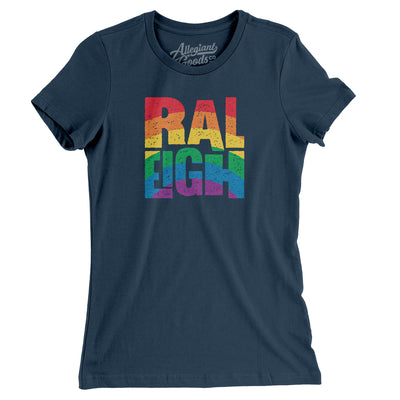 Raleigh North Carolina Pride Women's T-Shirt-Navy-Allegiant Goods Co. Vintage Sports Apparel
