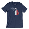 Michigan American Flag Men/Unisex T-Shirt-Navy-Allegiant Goods Co. Vintage Sports Apparel