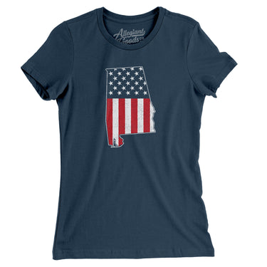 Alabama American Flag Women's T-Shirt-Allegiant Goods Co. Vintage Sports Apparel