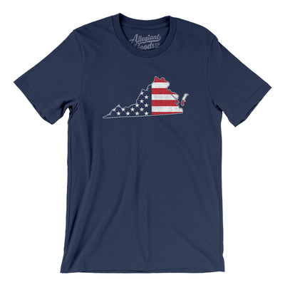 Virginia American Flag Men/Unisex T-Shirt-Navy-Allegiant Goods Co. Vintage Sports Apparel