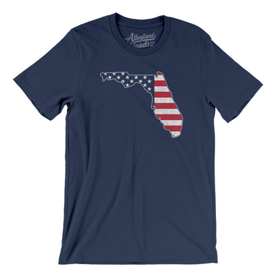 Florida American Flag Men/Unisex T-Shirt-Navy-Allegiant Goods Co. Vintage Sports Apparel