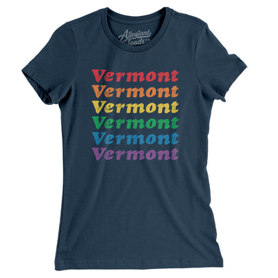 Vermont Pride Women's T-Shirt-Navy-Allegiant Goods Co. Vintage Sports Apparel