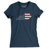 Kentucky American Flag Women's T-Shirt-Navy-Allegiant Goods Co. Vintage Sports Apparel