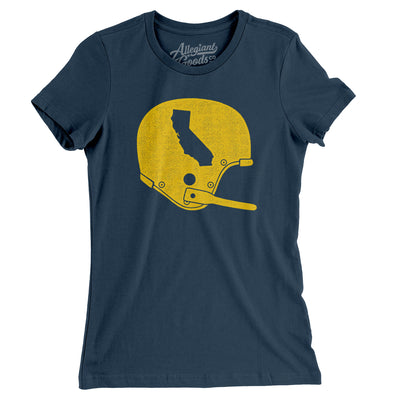 California Vintage Football Helmet Women's T-Shirt-Navy-Allegiant Goods Co. Vintage Sports Apparel