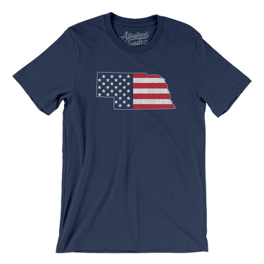 Nebraska American Flag Men/Unisex T-Shirt-Allegiant Goods Co. Vintage Sports Apparel