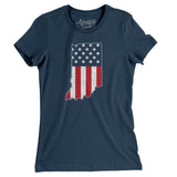 Indiana American Flag Women's T-Shirt-Allegiant Goods Co. Vintage Sports Apparel