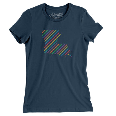 Louisiana Pride State Women's T-Shirt-Navy-Allegiant Goods Co. Vintage Sports Apparel
