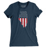Illinois American Flag Women's T-Shirt-Navy-Allegiant Goods Co. Vintage Sports Apparel