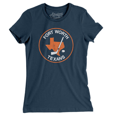 Forth Worth Texans Hockey Women's T-Shirt-Navy-Allegiant Goods Co. Vintage Sports Apparel