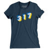 Indianapolis 317 Area Code Women's T-Shirt-Navy-Allegiant Goods Co. Vintage Sports Apparel