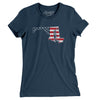Maryland American Flag Women's T-Shirt-Navy-Allegiant Goods Co. Vintage Sports Apparel