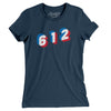 Minneapolis 612 Area Code Women's T-Shirt-Navy-Allegiant Goods Co. Vintage Sports Apparel