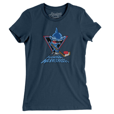 Florida Hammerheads Roller Hockey Women's T-Shirt-Navy-Allegiant Goods Co. Vintage Sports Apparel