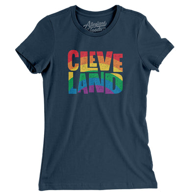 Cleveland Ohio Pride Women's T-Shirt-Navy-Allegiant Goods Co. Vintage Sports Apparel