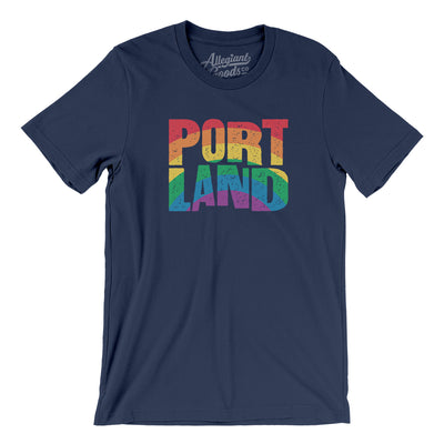 Portland Oregon Pride Men/Unisex T-Shirt-Navy-Allegiant Goods Co. Vintage Sports Apparel