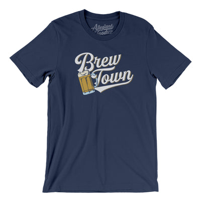 Brew Town Men/Unisex T-Shirt-Navy-Allegiant Goods Co. Vintage Sports Apparel