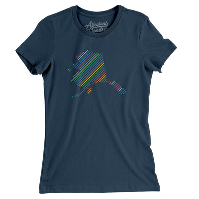 Alaska Pride State Women's T-Shirt-Navy-Allegiant Goods Co. Vintage Sports Apparel