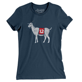 #12 GOAT Women's T-Shirt-Navy-Allegiant Goods Co. Vintage Sports Apparel