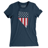 Nevada American Flag Women's T-Shirt-Allegiant Goods Co. Vintage Sports Apparel