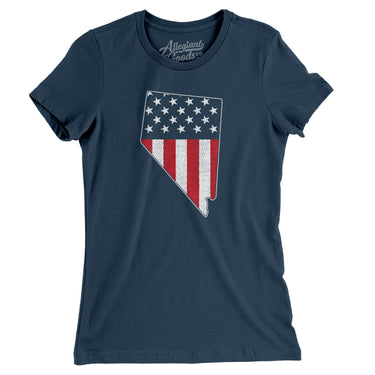 Nevada American Flag Women's T-Shirt-Allegiant Goods Co. Vintage Sports Apparel