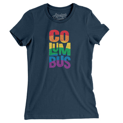 Columbus Ohio Pride Women's T-Shirt-Navy-Allegiant Goods Co. Vintage Sports Apparel