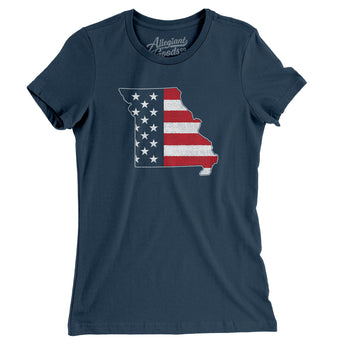 Missouri American Flag Women's T-Shirt-Allegiant Goods Co. Vintage Sports Apparel