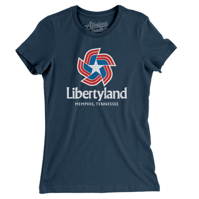 Libertyland Amusement Park Women's T-Shirt-Navy-Allegiant Goods Co. Vintage Sports Apparel