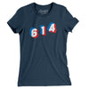 Columbus 614 Area Code Women's T-Shirt-Navy-Allegiant Goods Co. Vintage Sports Apparel
