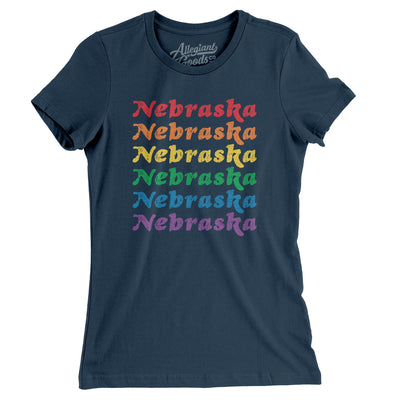 Nebraska Pride Women's T-Shirt-Navy-Allegiant Goods Co. Vintage Sports Apparel