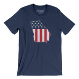 Georgia American Flag Men/Unisex T-Shirt-Allegiant Goods Co. Vintage Sports Apparel