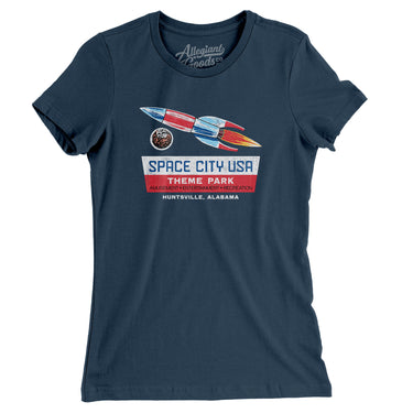 Space City USA Amusement Park Women's T-Shirt-Allegiant Goods Co. Vintage Sports Apparel