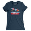 Space City USA Amusement Park Women's T-Shirt-Navy-Allegiant Goods Co. Vintage Sports Apparel