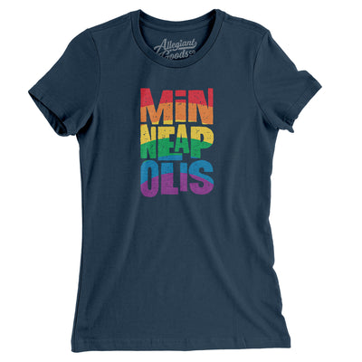 Minneapolis Minnesota Pride Women's T-Shirt-Navy-Allegiant Goods Co. Vintage Sports Apparel