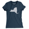 New York Pinstripes Women's T-Shirt-Navy-Allegiant Goods Co. Vintage Sports Apparel