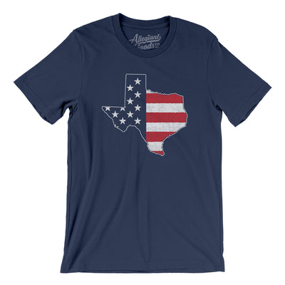 Texas American Flag Men/Unisex T-Shirt-Navy-Allegiant Goods Co. Vintage Sports Apparel