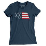 Nebraska American Flag Women's T-Shirt-Allegiant Goods Co. Vintage Sports Apparel