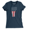 Vermont American Flag Women's T-Shirt-Navy-Allegiant Goods Co. Vintage Sports Apparel