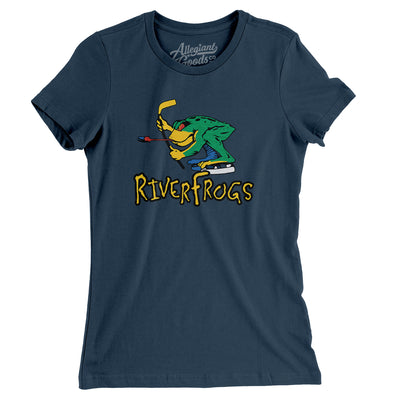 Louisville RiverFrogs Hockey Women's T-Shirt-Navy-Allegiant Goods Co. Vintage Sports Apparel